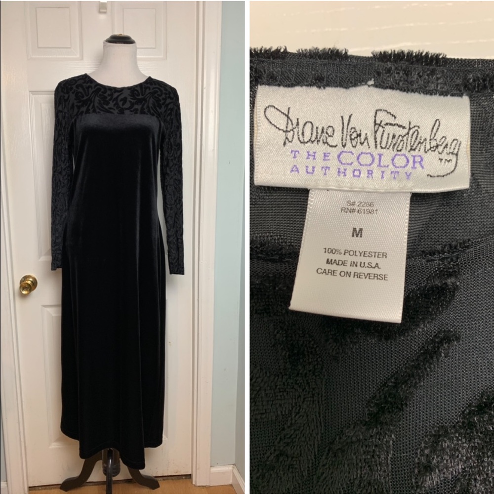 DVF Diane Von Furstenberg Black Dress. Size M - Picture 1 of 8
